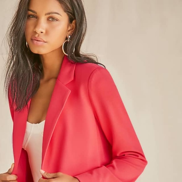 Coral/Pink Button-Front Blazer - Picture 4 of 4